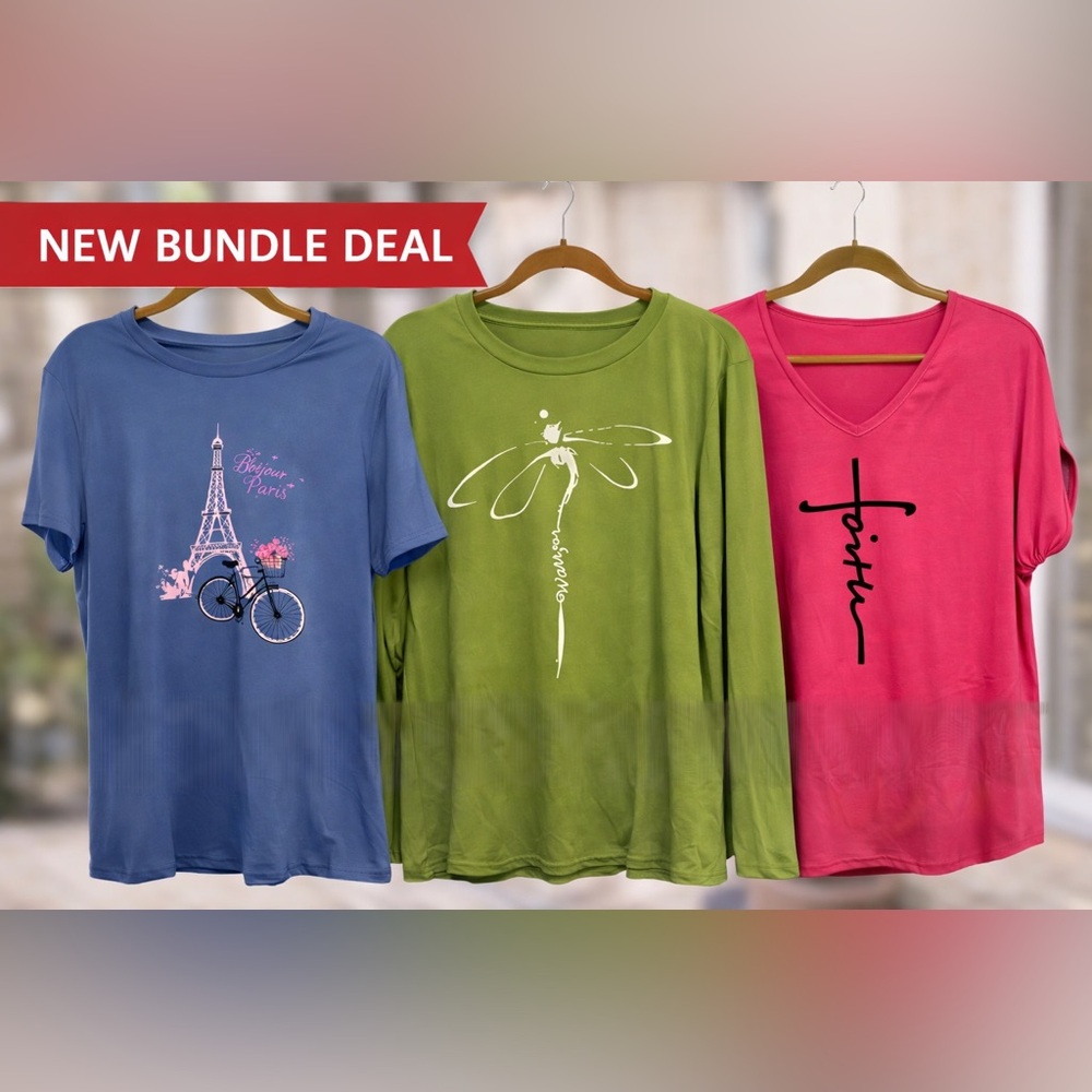 Women’s 3pc Top Bundle NEW SHEIN Tees Med/Large/Large
